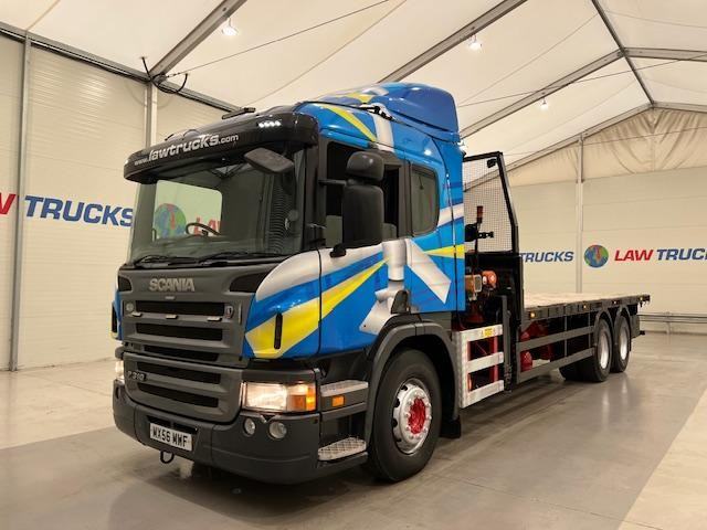 Scania P310 6x2 10 Tyre Rear Lift Sleeper Cab Flatbed Crane
