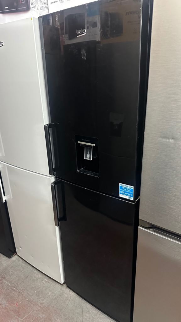 Beko Black Freestanding Fridge Freezer with Water Dispenser