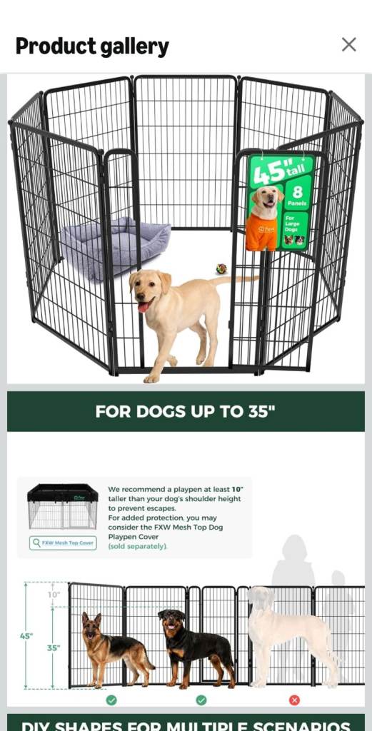 Dog playpen for large dogs
