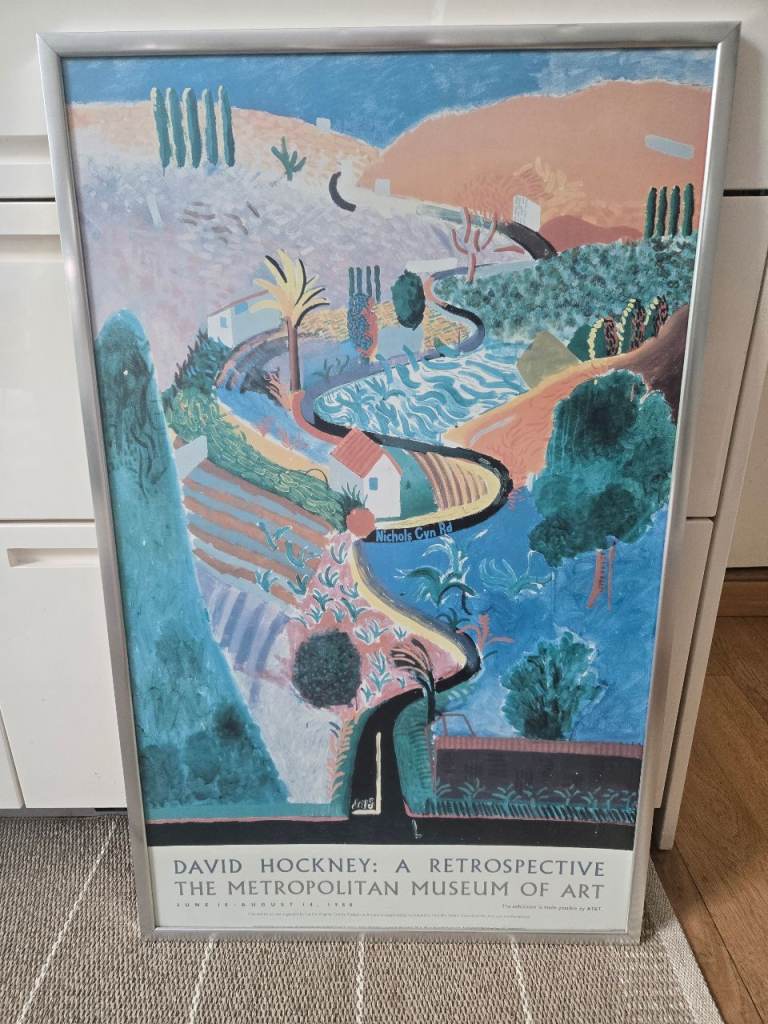 Vintage David Hockney Metropolitan Museum of Art 1988 Exhibition Poster Framed