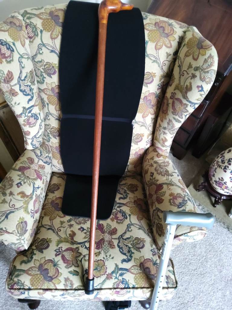 Carved wooden walking cane