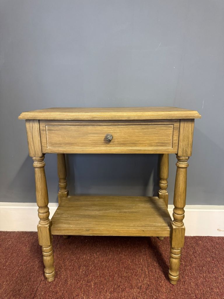 Rustic Wood 1 Drawer Bedside Table ( 2 available ) 
