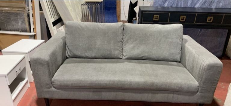 Grey fabric 3 seater sofa 