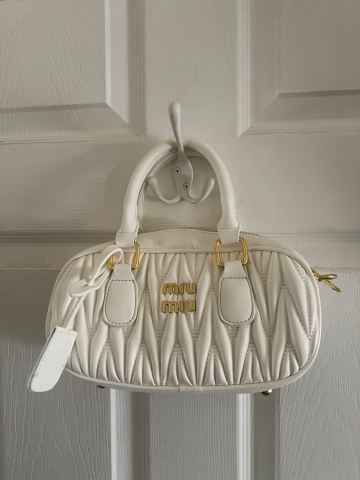 Miu Miu White Quilted Leather Mini Boston Bag, £245.99 for Sale in