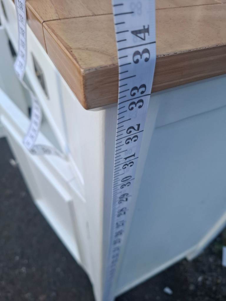 White pine effect two drawer with cupboard underneath