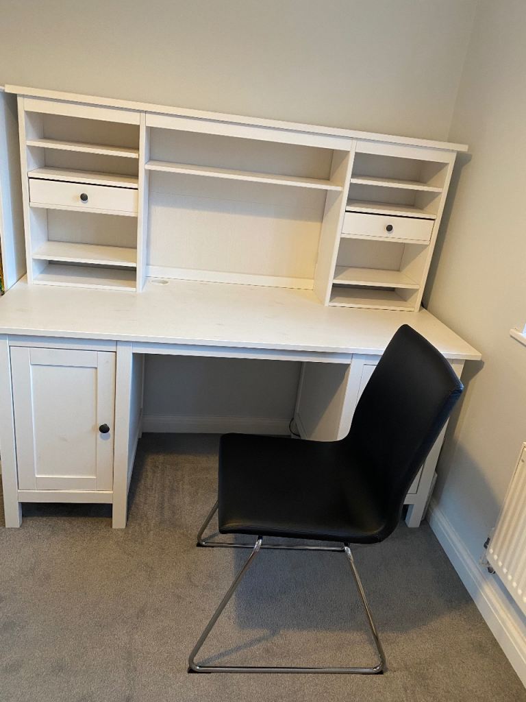 Ikea hemnes white storage desk and chair