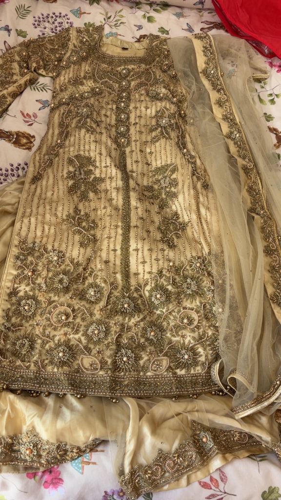 Beautiful Gold heavyEmbroidered Traditional Wear Dress - As Good As New