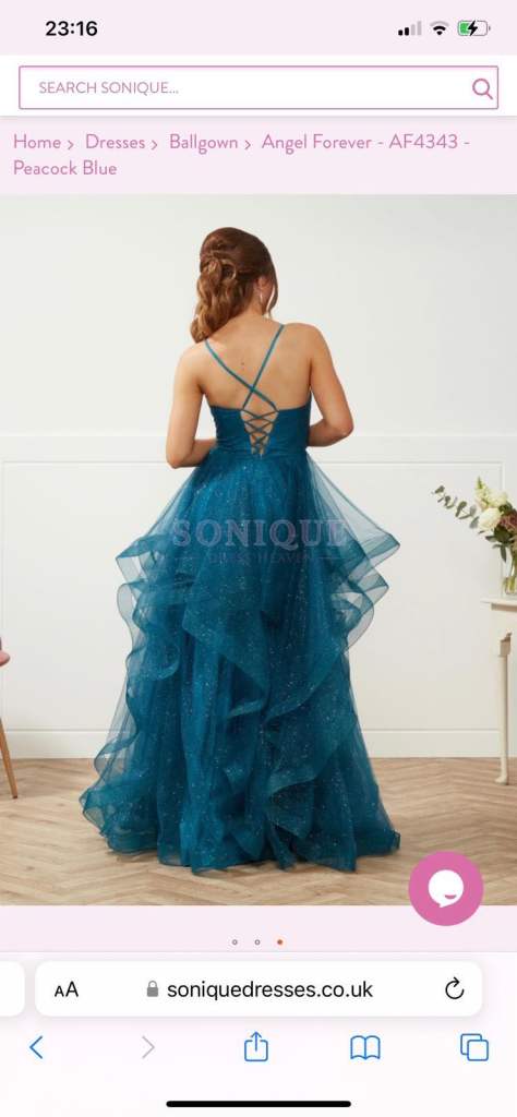 Angel Forever Peacock Blue Prom Dress