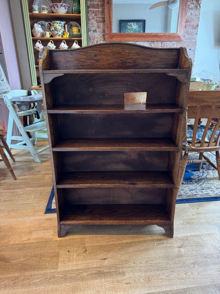 Tall, Narrow, Solid Wood Bookcase - quite heavy 