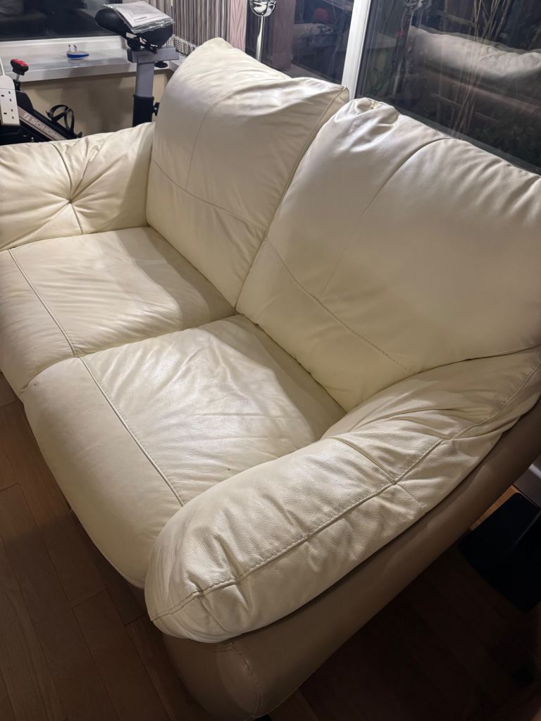 Leather 2 seater and electric recliner chair