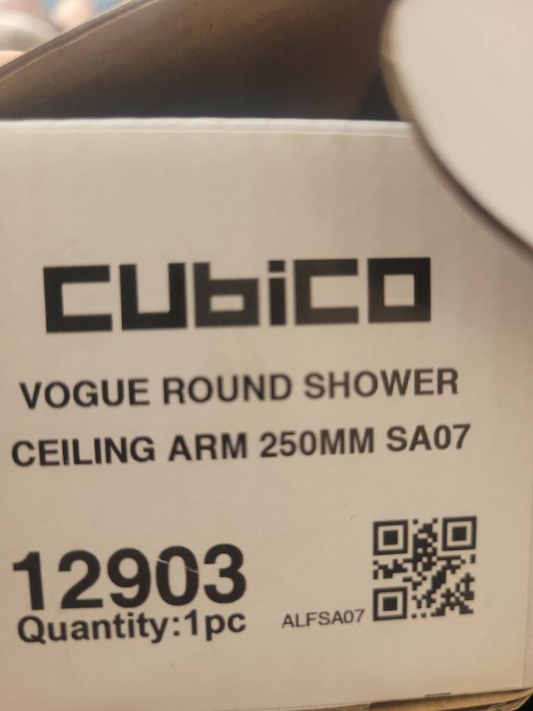 CUBiCO Vogue Round Shower Ceiling Arm 250mm SA07 – New