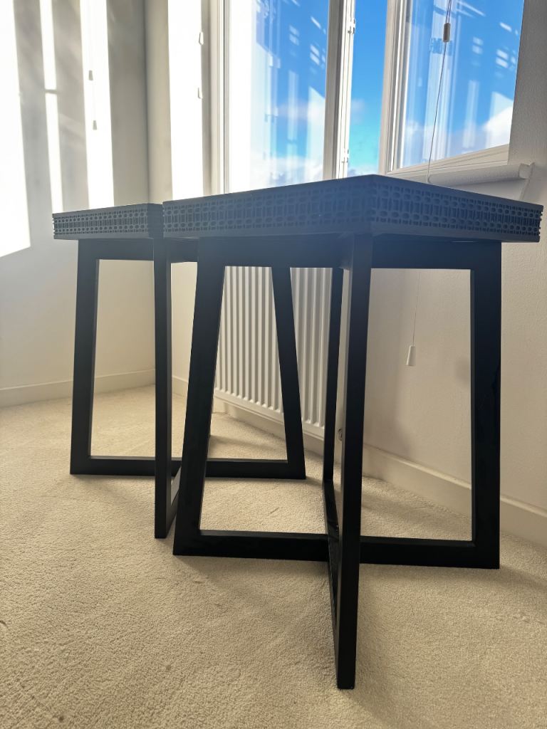 Gallery Interiors Mango Wood Black Side Tables