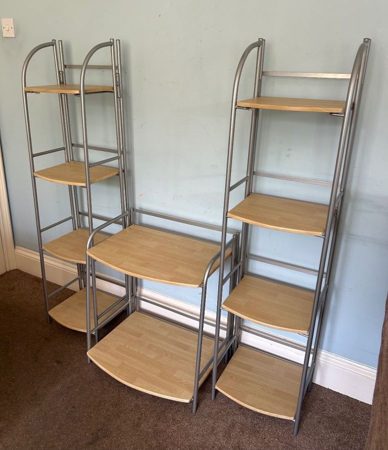 3 Folding Separate Shelving Units   J381