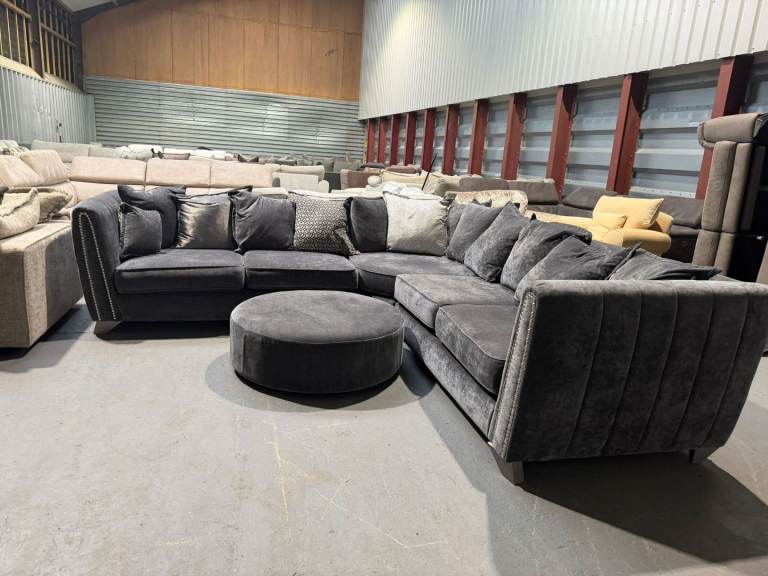 SOFOLOGY CRYSTAL Grey L Shape Corner Sofa DELIVERY AVAILABLE!