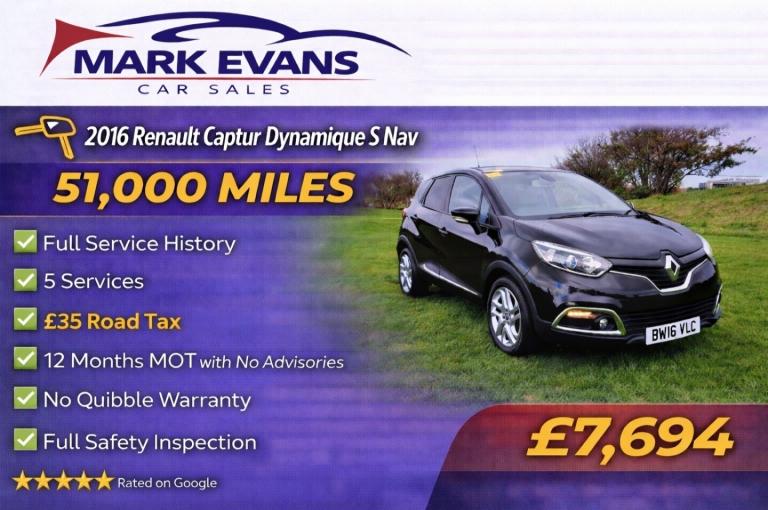2016 Renault Captur 0.9 TCE 90 Dynamique S Nav 5dr HATCHBACK Petrol Manual
