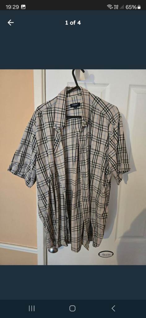 Burberry Men's Large Plaid Casual Shirt