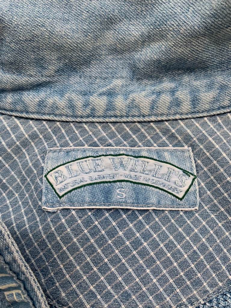 Blue Willis Men's Knitted Cotton Sweater Size S Washed Indigo Blue Dyed colour