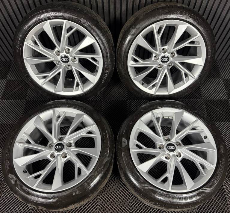 18" GENUINE AUDI A5 SILVER MULTISPOKE ALLOY WHEELS ALLOYS TYRES