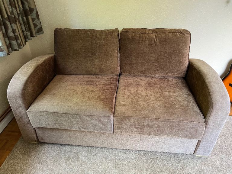 Double sofa bed - chocolate brown