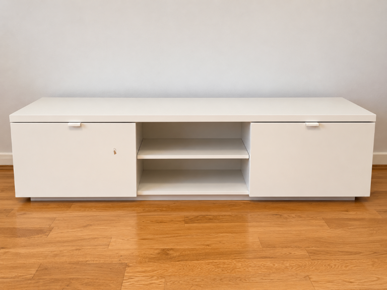 White TV Unit with Storage