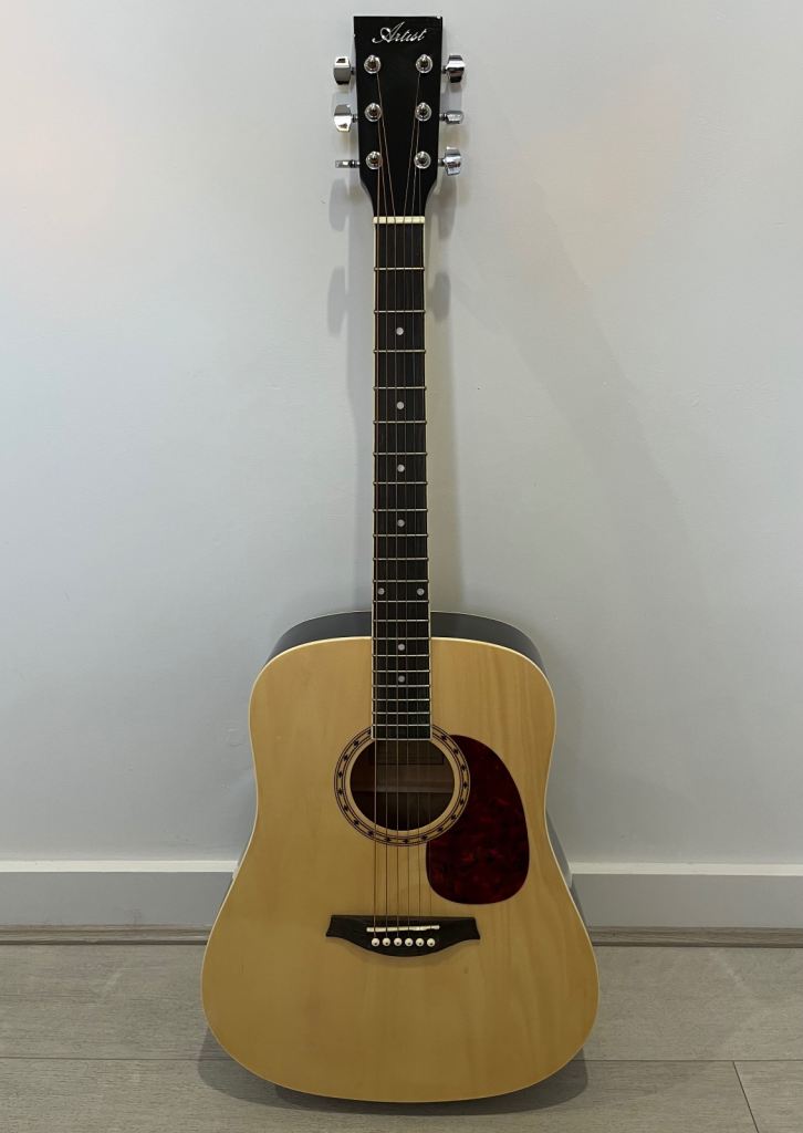 Artist Acoustic Guitar - Perfect Condition, Natural Wood Finish