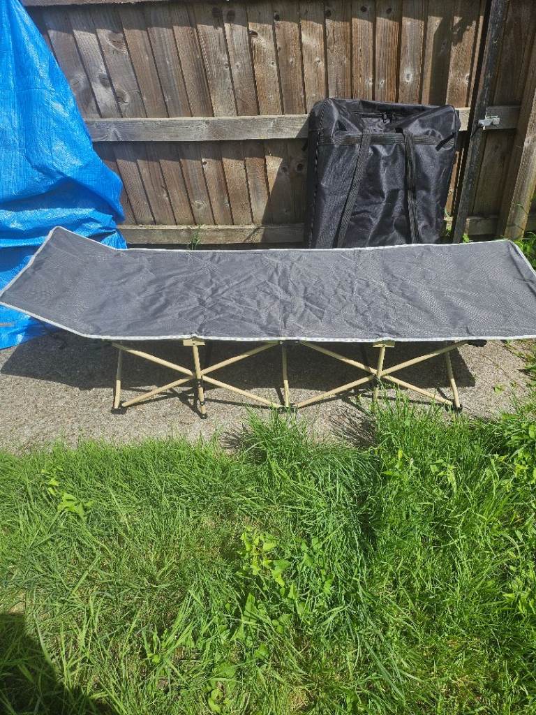 Foldable Camping Bed - Grey, Good Condition