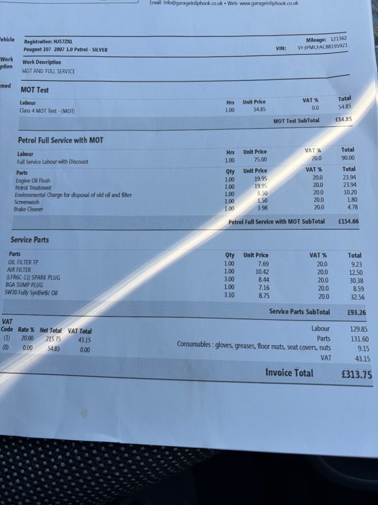 Peugeot, 107, 3 Door Automatic. FSH - Excellent Condition - £20 Road Tax