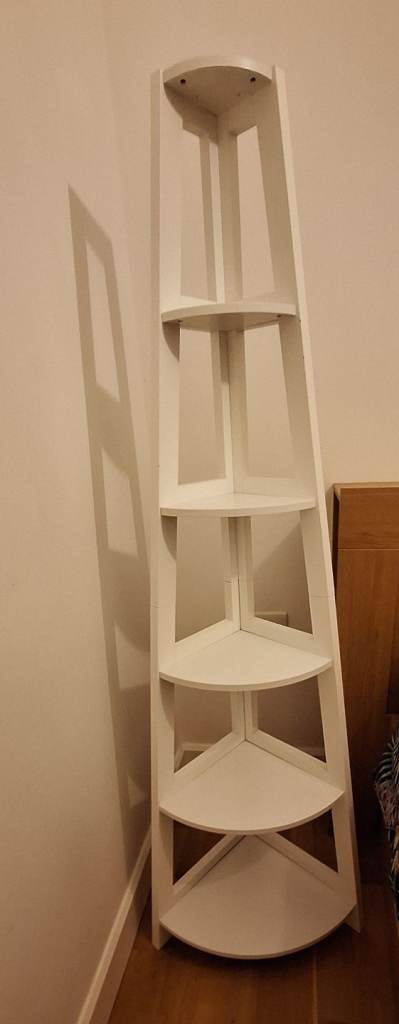 Corner ladder bookshelf - White 