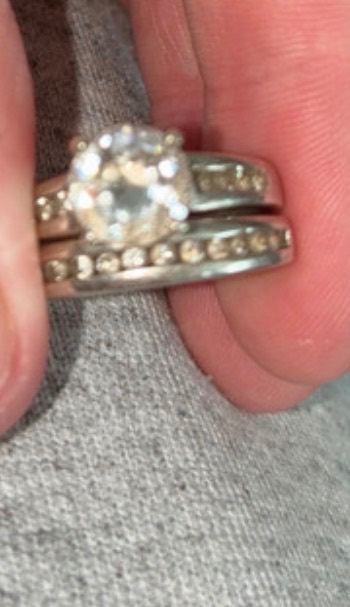 Silver cubic sincona ring set