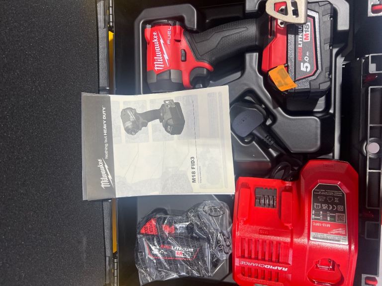 Milwaukee M18 Impact Driver , Charger , 2 X 5ah Batteries