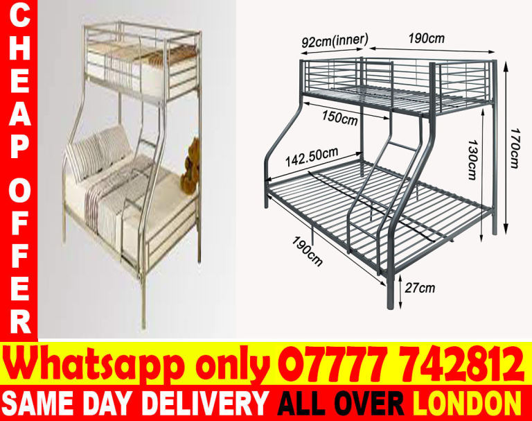-FREE DELIVERY-BUNK BED AND MATTRESS SINGLE OR DOUBLE (ygdgs