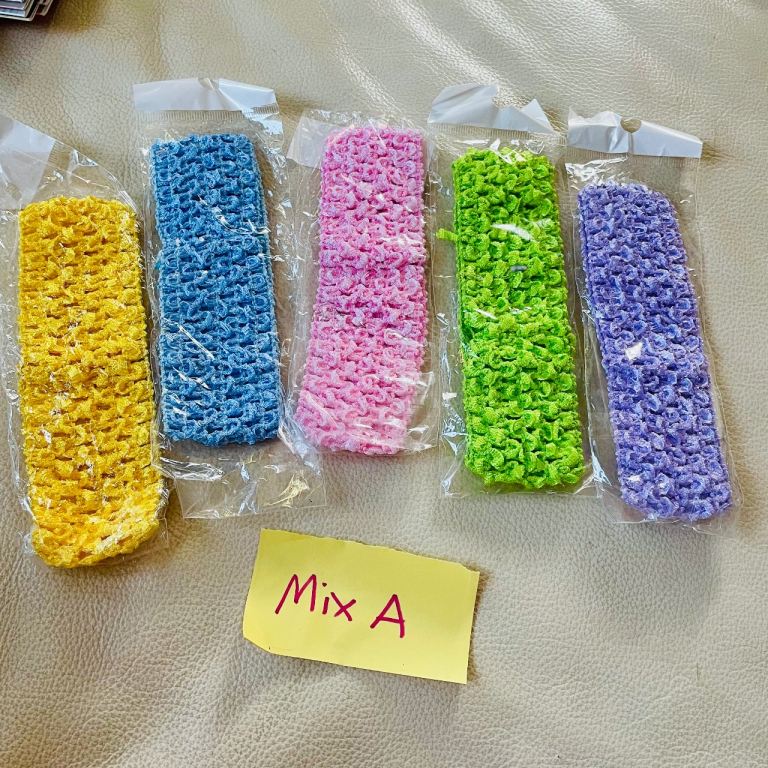 5 Mixed Colours Soft Crochet Knit Tube Headband Hair Bands Bandeau For Girls Ladies - A