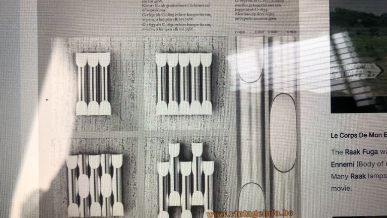  MID-CENTURY WALL SCONCES/LIGHTS BY Raak X 3, 60 Cm length ,WITH ORIGINAL BULBS ,STORED SINCE 1963