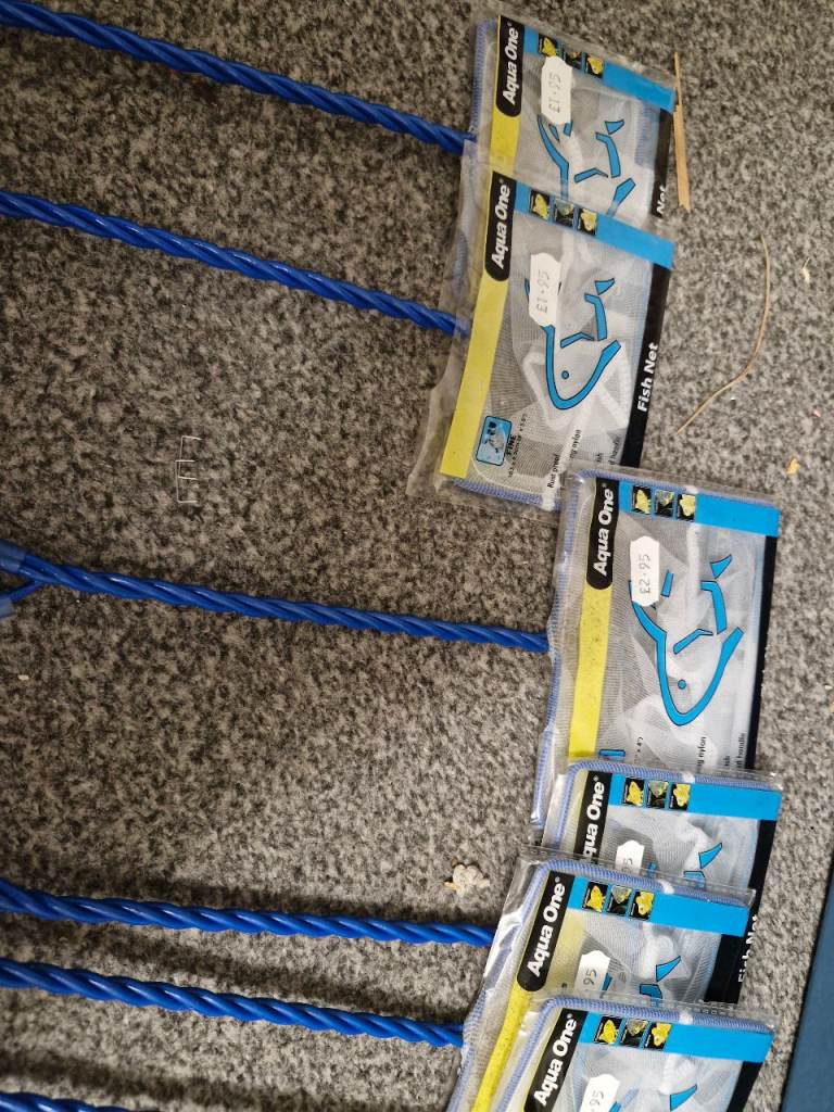 Fish nets acqua one 5" 3" 4" stress coat acquarium fish water accesory food conditioner