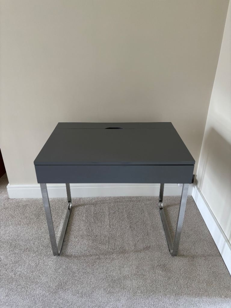 Grey Desk with Drawer & Cable tidy