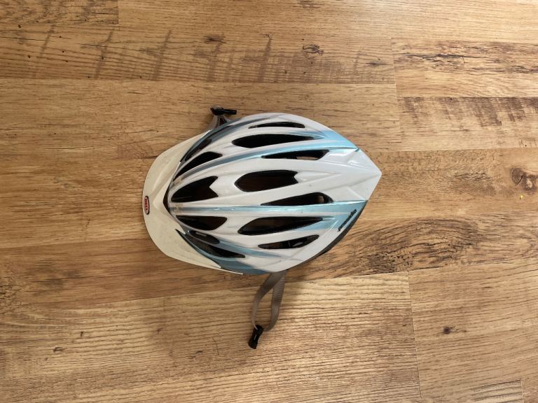 Bell Bike Helmet - White with Blue Accents, Good Condition