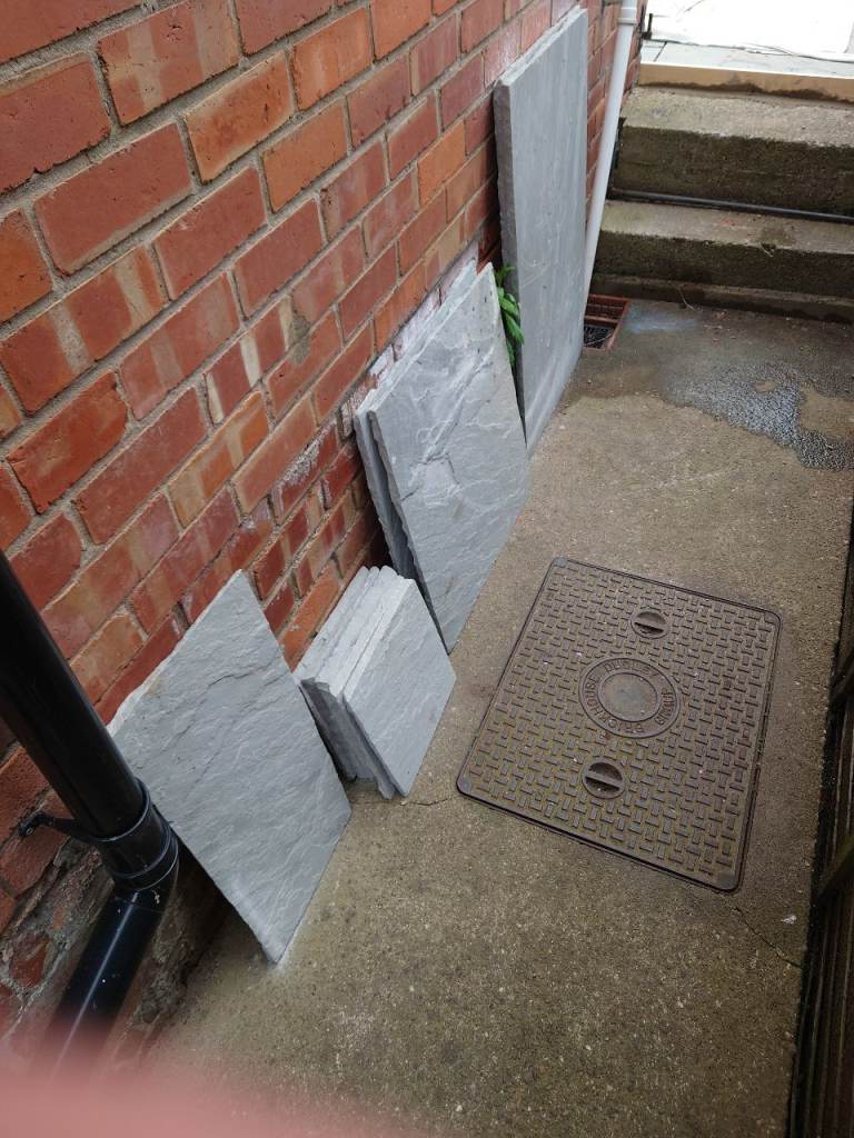 9 grey riven Indian sand stone Patio Slabs - Various Sizes