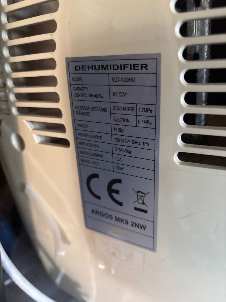 Argos MOT-100MNG Dehumidifier - Good Condition
