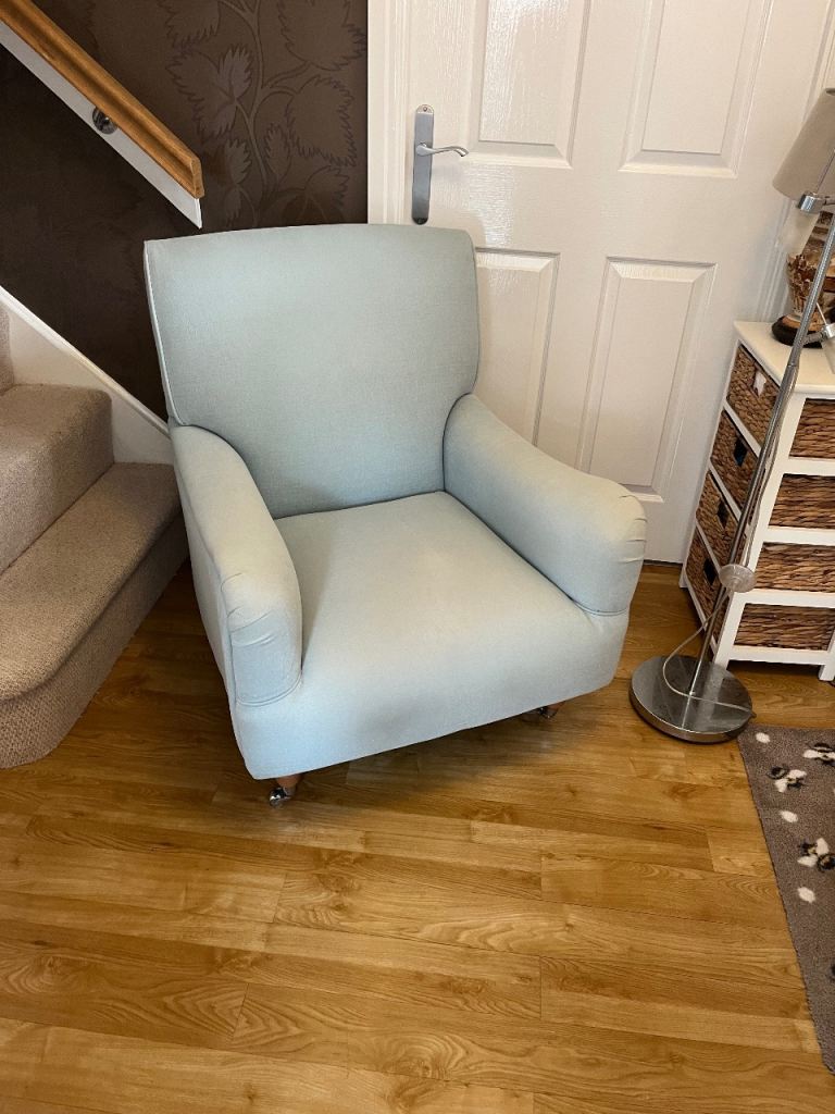 Comfortable duck egg  BlueFabric Armchair – Good Condition