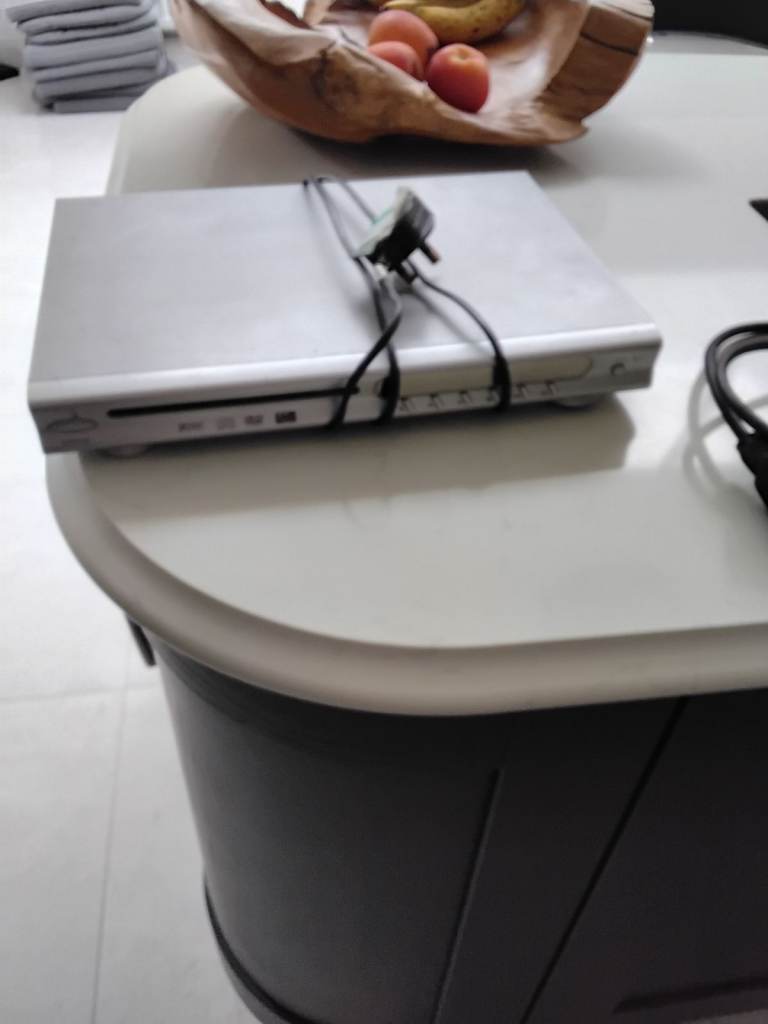 Silver DVD Player with Power Cable – Good Condition