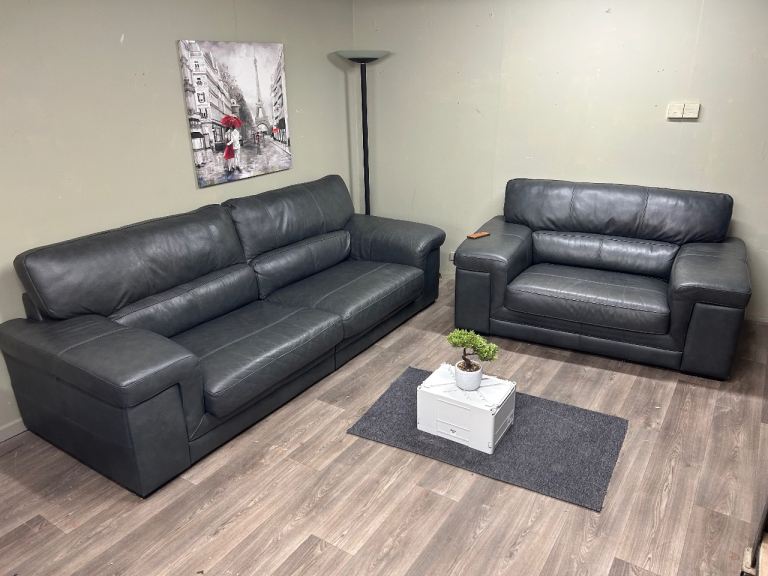 Italian leather sofa & chair (free delivery)