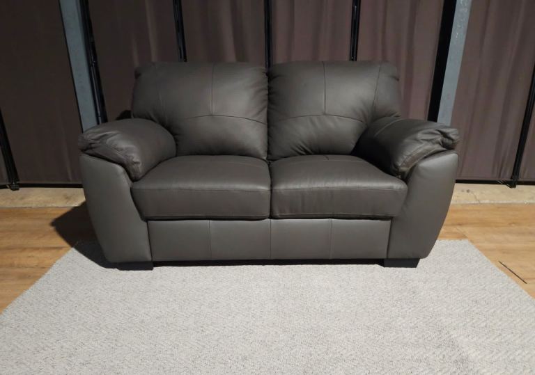 Unused Leather 2 Seater Sofa - Brown.