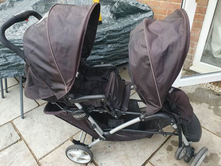 Double/twin pushchair pram raincover+parasol 
