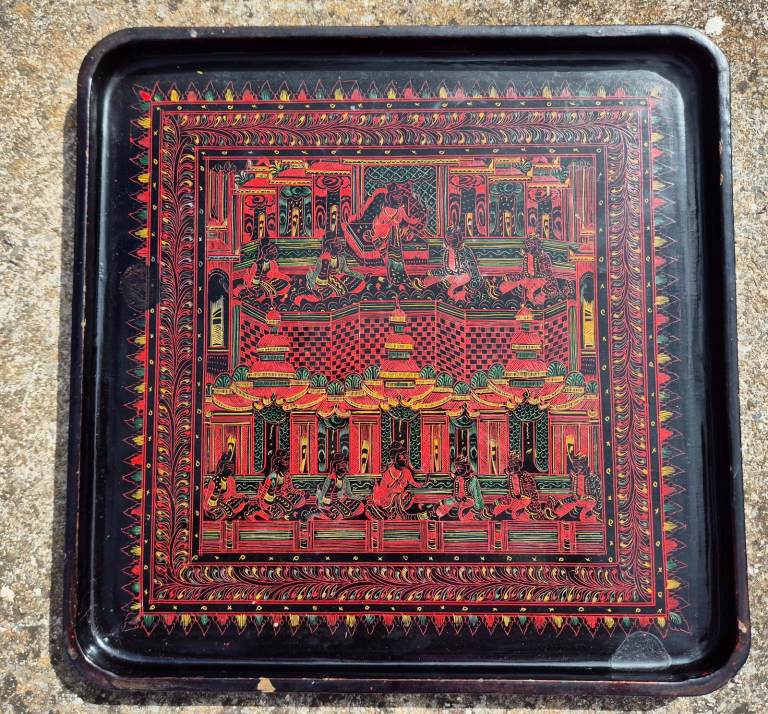A Majestic Burmese Tea Tray / Handmade 