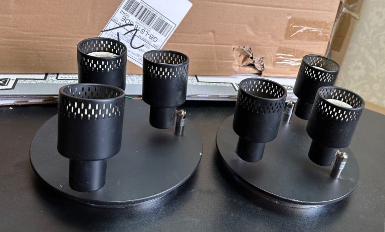 Pair of black metal ceiling spotlights for FREE