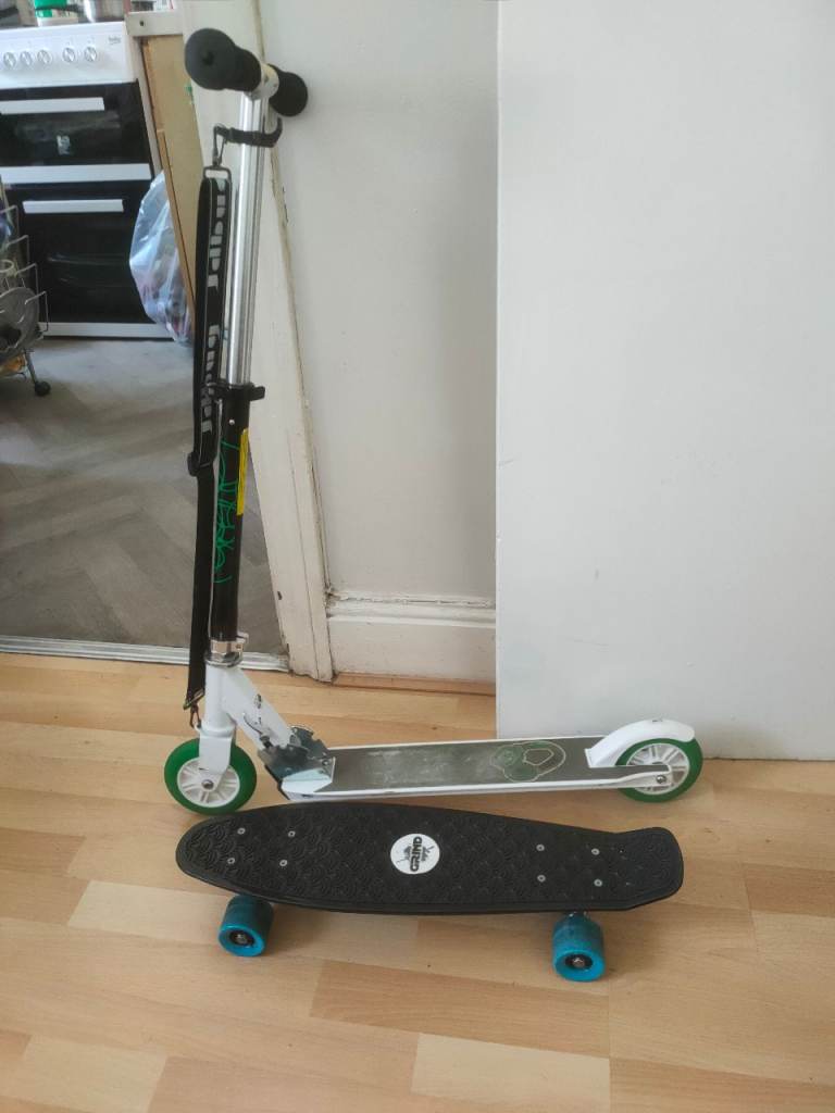 Kids scooter and skateboard 