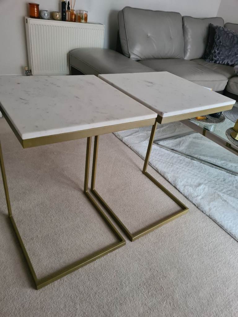 Marble tables x2 100% marble