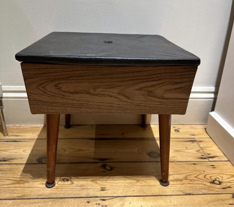 image for Sherborne Reg Des Sewing Box, Retro Box, Stool