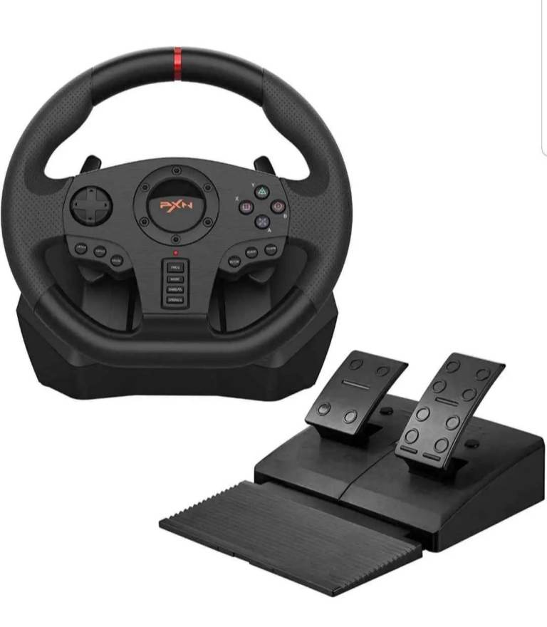 Gaming Steering Wheel and Pedals, NEW 