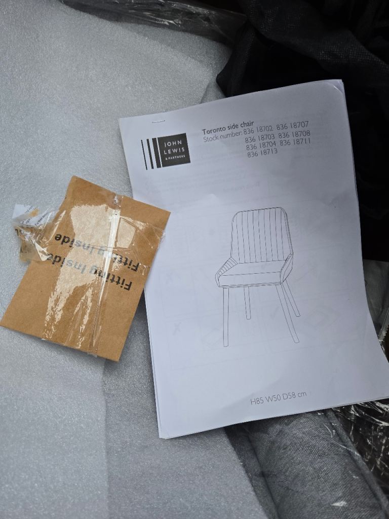1pcs john lewis toronto side chair grey new rrp 150£